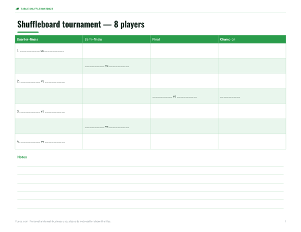 Preview of Printable 8-Player Bracket